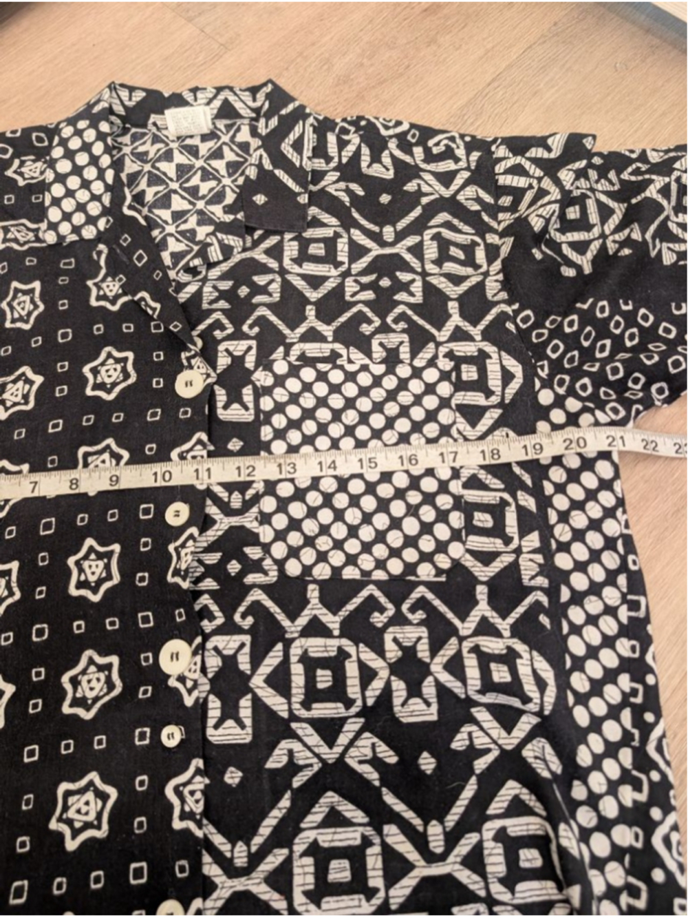 USA Vintage 90s Sostanza Geometric Abstract Print Shirt + Shorts Set Festival M - Picture 12 of 13
